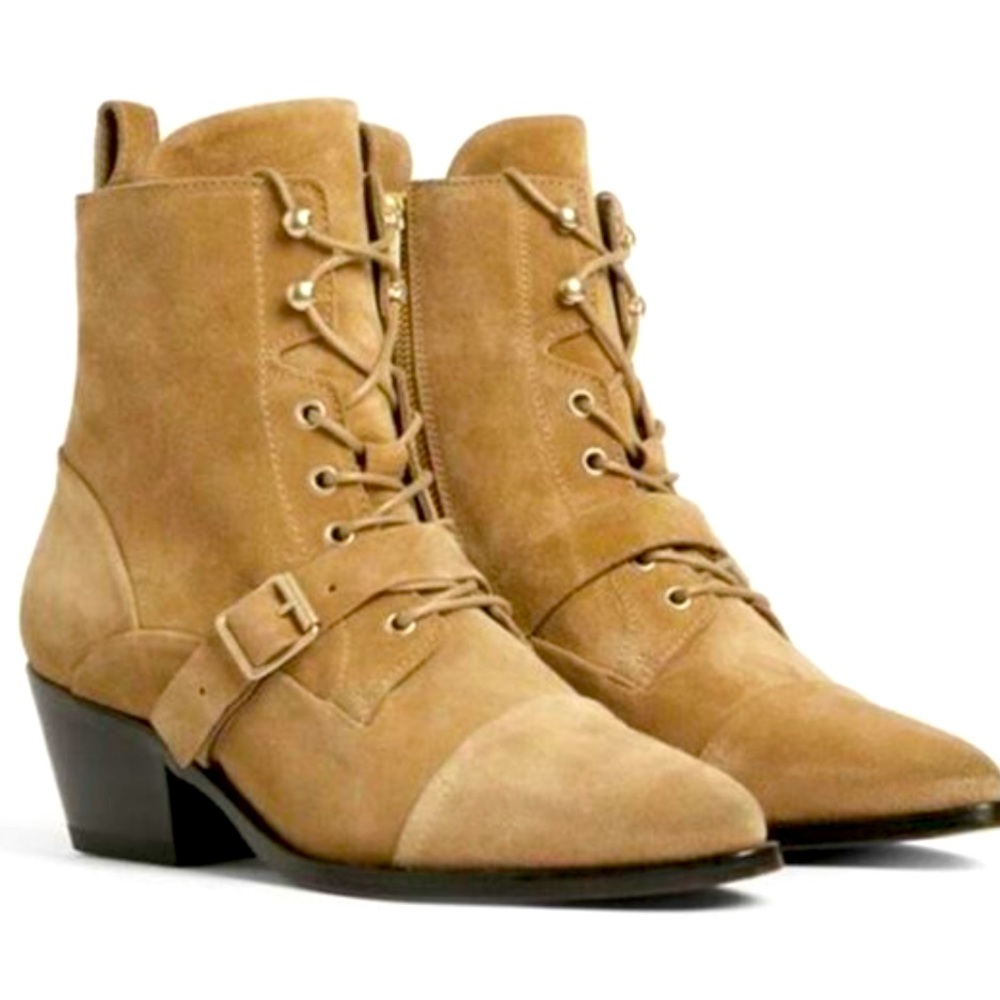 All Saints Katy tan suede ankle boots size 41